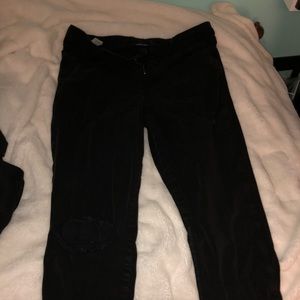 American Eagle Black Ripped Skinny Jeans